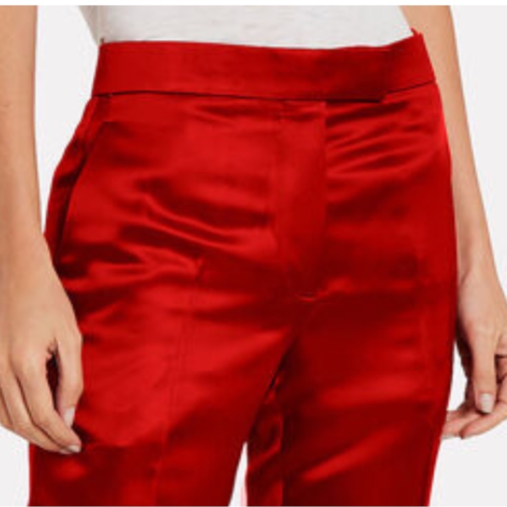 Helmut Lang INTERMIX Women's High-Rise Satin Straight Leg Trousers‎ Size 4 NWT